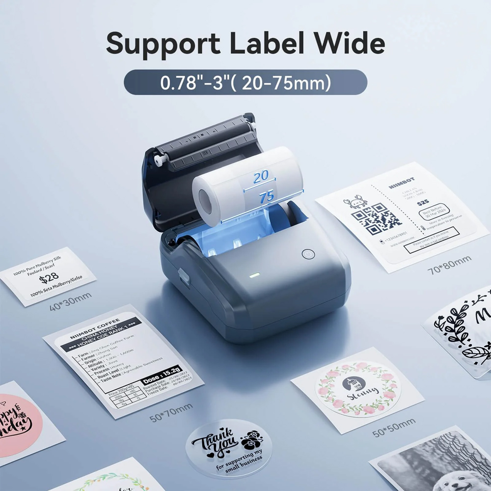 NIIMBOT smart θερμικός εκτυπωτής ετικετών B31, 203dpi, Bluetooth, μπλε - Image 2
