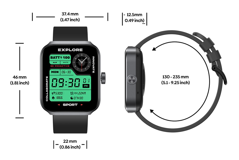ZEBLAZE smartwatch Beyond 3 Plus, heart rate, 1.78" AMOLED, GPS, 3 ATM, μαύρο - Image 3