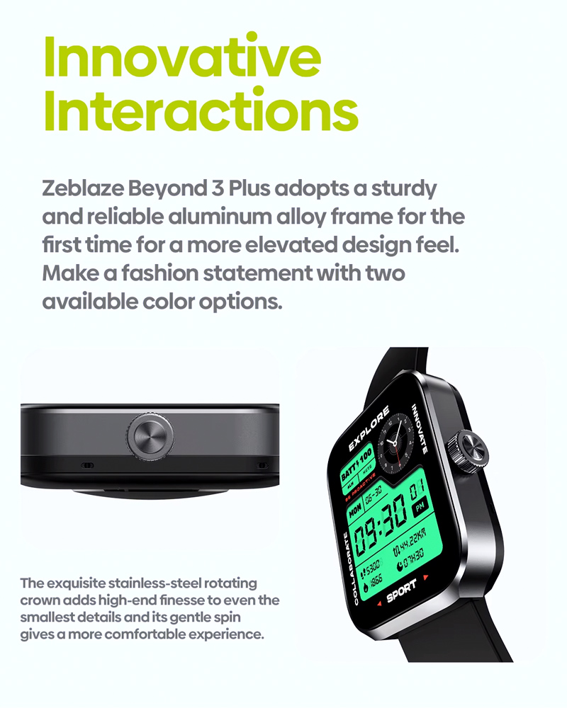 ZEBLAZE smartwatch Beyond 3 Plus, heart rate, 1.78" AMOLED, GPS, 3 ATM, μαύρο - Image 6