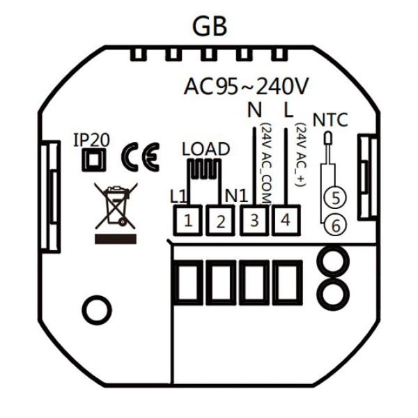 Alternative view of Smart θερμοστάτης πετρελαίου BHT-009GBLW, WiFi, χωνευτός, μαύρος