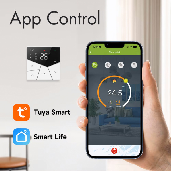 Alternative view of Smart θερμοστάτης πετρελαίου BHT-15GBLW, WiFi, χωνευτός, μαύρος