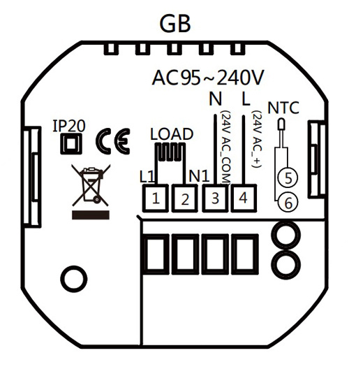 Smart θερμοστάτης πετρελαίου BHT-15GBLW, WiFi, χωνευτός, μαύρος - Image 4