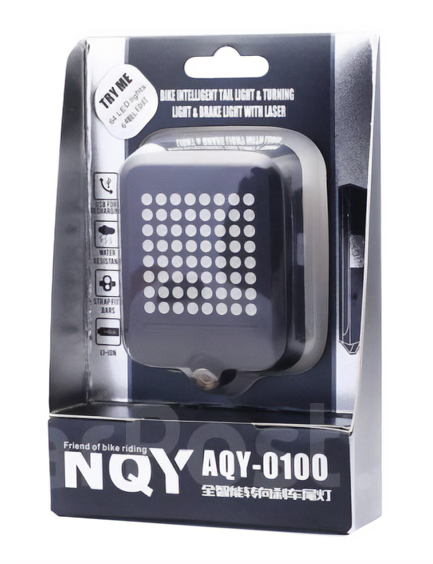 Έξυπνος οπίσθιος φωτισμός ποδηλάτου BIKE-0034, LED, μπαταρία, USB, μαύρο - Image 4