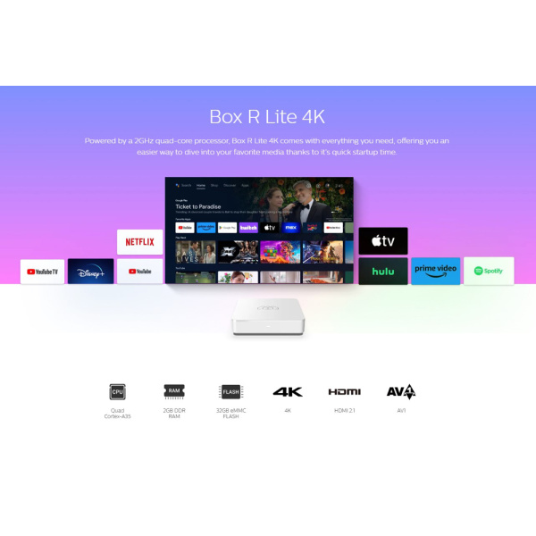 Alternative view of HOMATICS TV Box R Lite 4K, 2/32GB, WiFi, Google πιστοποίηση, Android 12