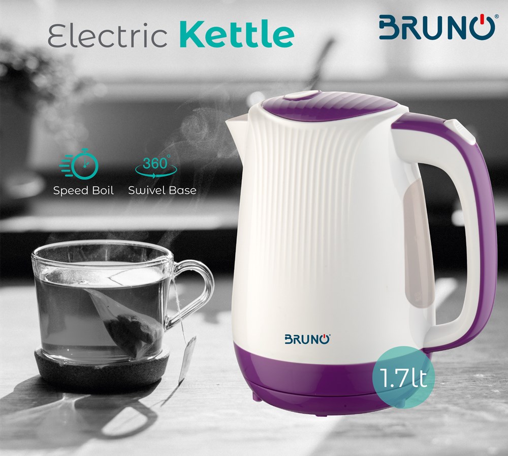 BRUNO ηλεκτρικός βραστήρας BRN-0001, 2200w, 1.7lt, βάση 360°, LED - Image 2