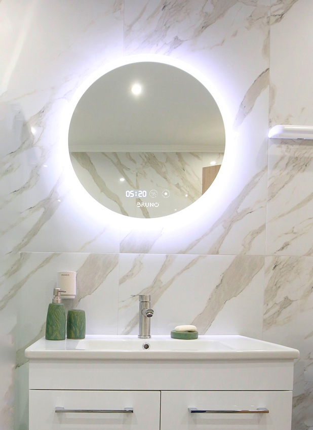 BRUNO καθρέφτης μπάνιου LED BRN-0199, στρόγγυλος, 24W, Φ60cm, IP67 - Image 3
