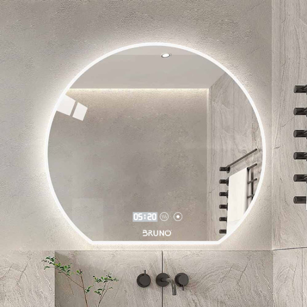 Alternative view of BRUNO καθρέφτης μπάνιου LED BRN-0202, ημικυκλικός, 24W, 73x80cm, IP67
