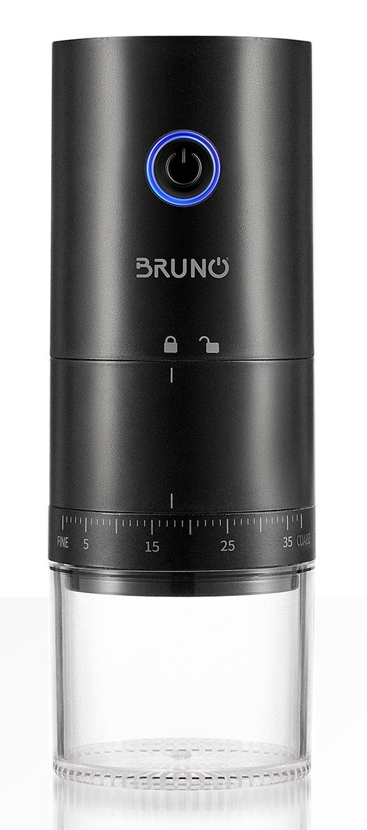 BRUNO ηλεκτρικός μύλος καφέ BRN-0256, επαναφορτιζόμενος, με 39 επίπεδα άλεσης, μαύρος