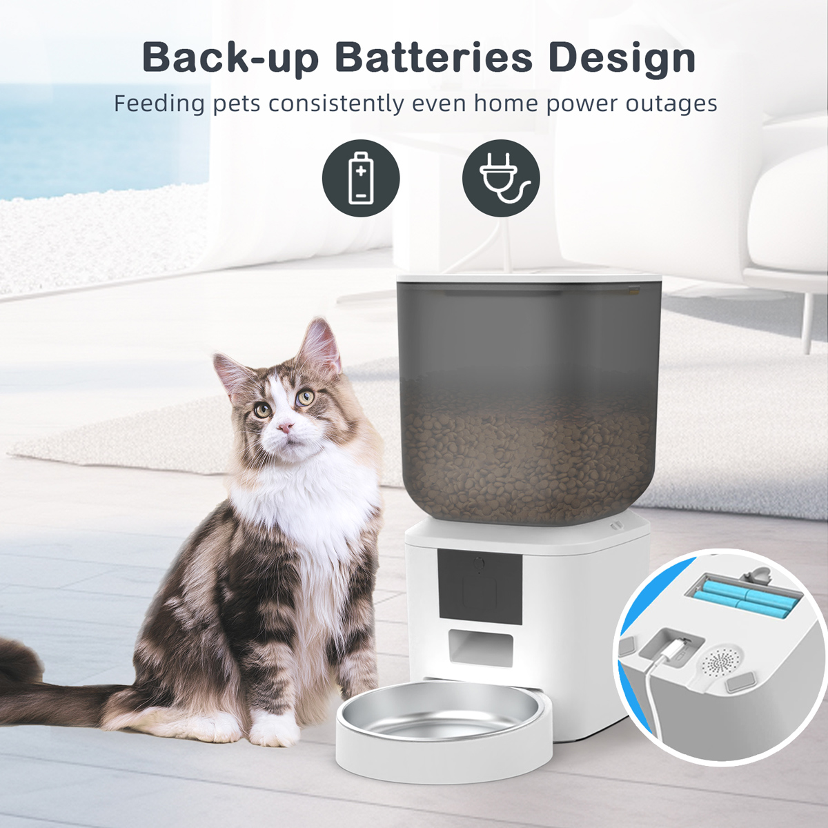 BRUNO smart ταΐστρα κατοικίδιων BRN-0269, 7L, WiFi, λευκή - Image 5