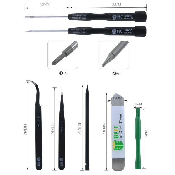 Alternative view of BEST Repair Tool Kit BST-609, για iPhone, 8 τμχ