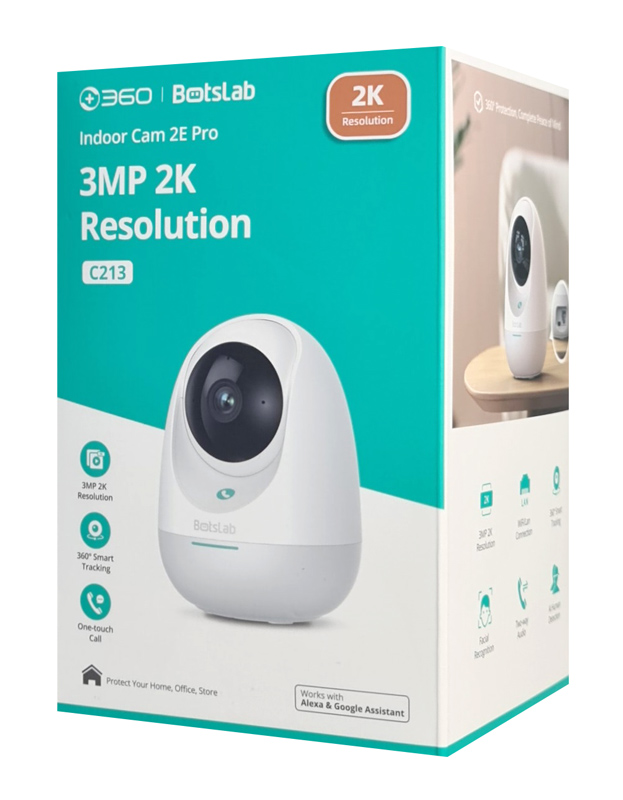BOTSLAB smart κάμερα C213, 3MP/2K, WiFi & LAN, 360° PTZ, SD - Image 5