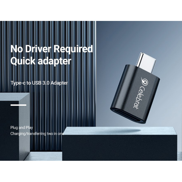 Alternative view of CELEBRAT αντάπτορας USB-C σε USB 3.0 CA-04, 5Gbps, μαύρος