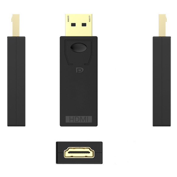 Alternative view of POWERTECH αντάπτορας DisplayPort σε HDMI CAB-DP065, Passive, 4K, μαύρος