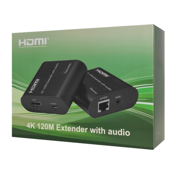 Alternative view of POWERTECH HDMI video extender CAB-H075 μέσω καλωδίου RJ45, 4K, 120m