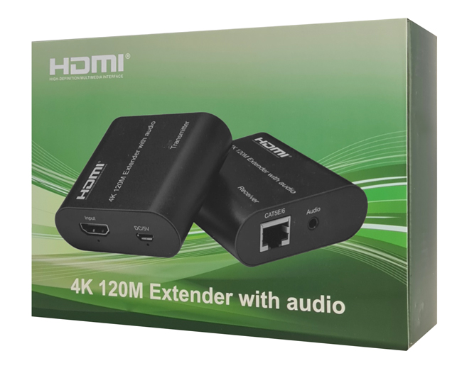 POWERTECH HDMI video extender CAB-H075 μέσω καλωδίου RJ45, 4K, 120m - Image 2