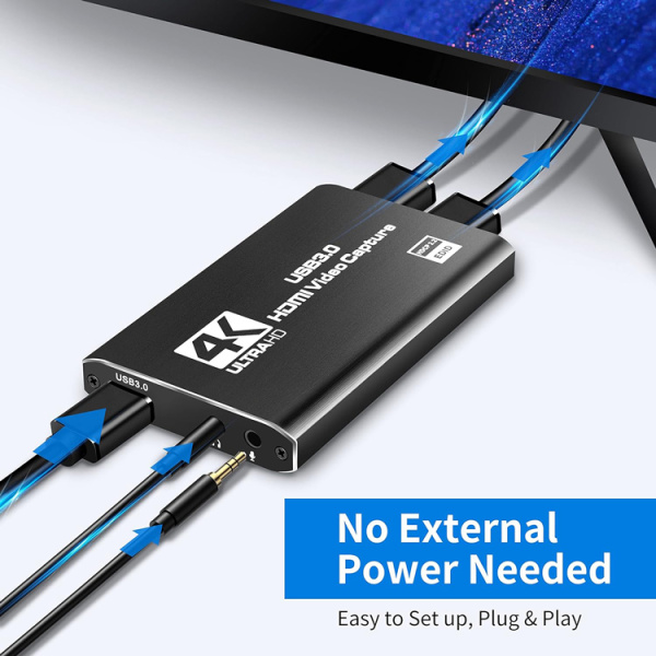Alternative view of POWERTECH video capture CAB-H164, HDMI/USB σύνδεση, 4K/60Hz, μαύρο