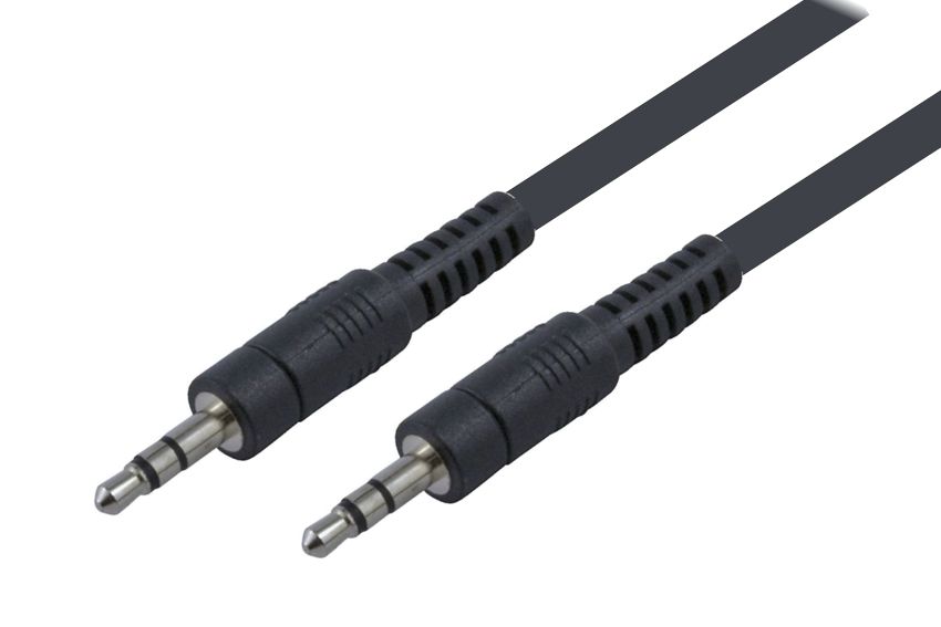 POWERTECH καλώδιο stereo 3.5mm CAB-J008, AUX, nickel plated, 5m, μαύρο