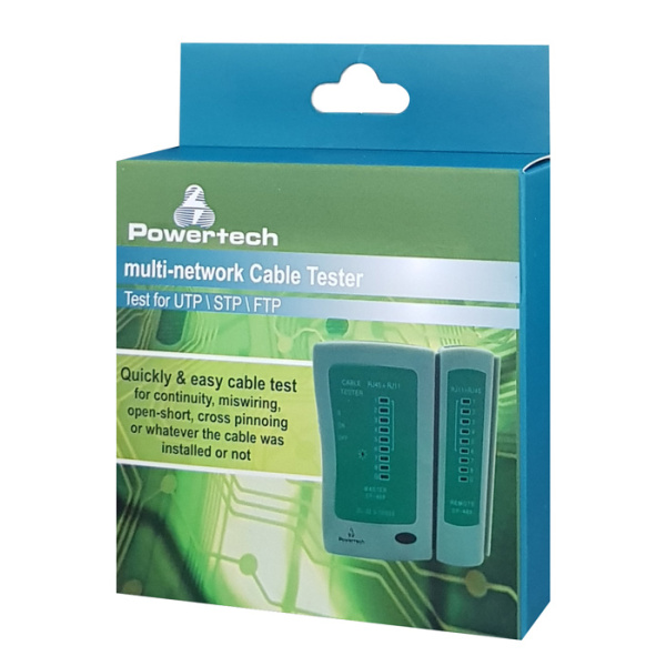 Alternative view of POWERTECH tester καλώδια δικτύου & τηλέφωνου CAB-N044 για RJ11/RJ12/RJ45