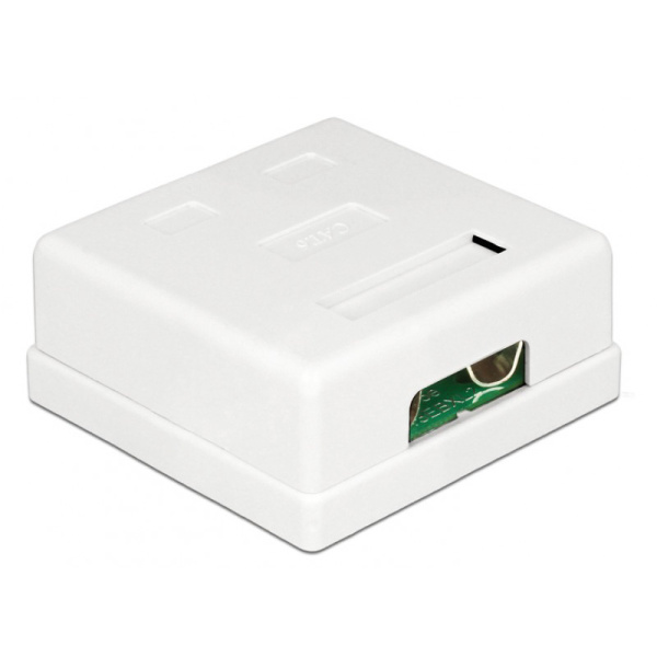 Alternative view of POWERTECH επιτοίχια πρίζα δικτύου CAB-N130, 2 θυρών, Cat.6 UTP, λευκή