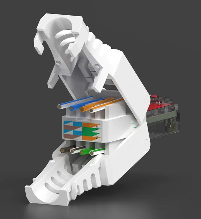 POWERTECH βύσμα δικτύου RJ45 CAB-N350, CAT 6A UTP, tool-free, λευκό - Image 3