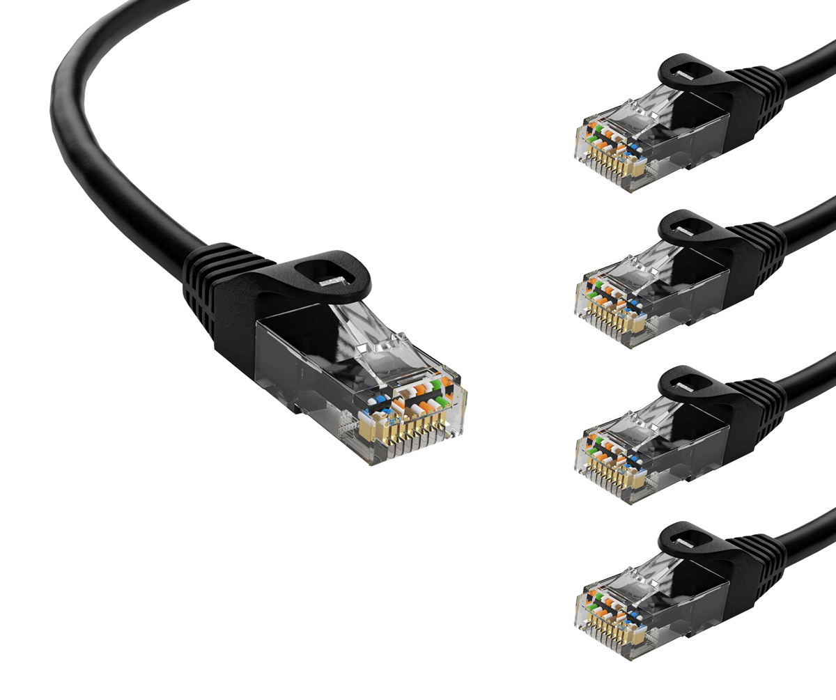 POWERTECH καλώδιο δικτύου CAB-N403-5, Cat 6 U/UTP, CCA, 250Hz, 1m, μαύρο, 5τμχ
