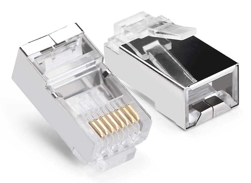 POWERTECH βύσμα RJ45 CAB-N448, ανοιχτού τύπου, Cat 6/6a FTP, μεταλλικό, ασημί, 50τμχ