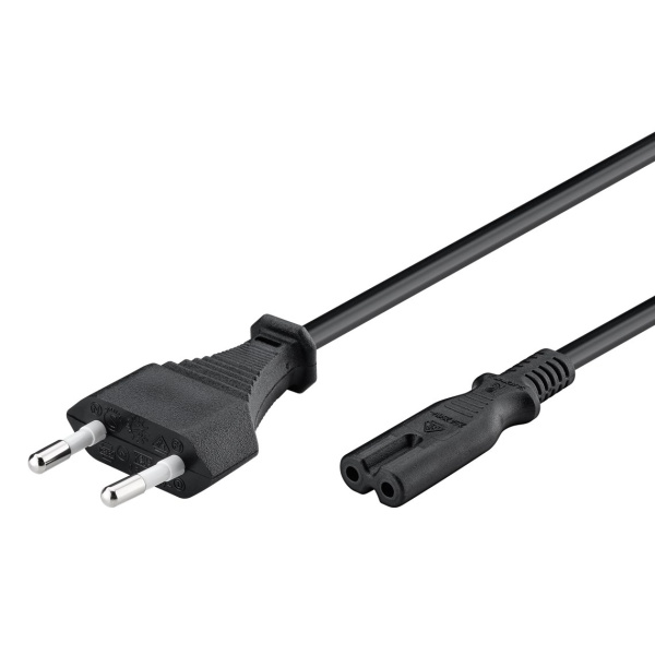 POWERTECH καλώδιο τροφοδοσίας CAB-P021 2pin, copper, 1.5m, μαύρο, 5τμχ