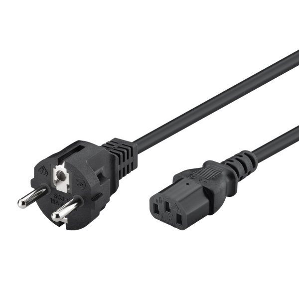 POWERTECH καλώδιο τροφοδοσίας CAB-P048, 3x 0.75mm², copper, 1m, μαύρο