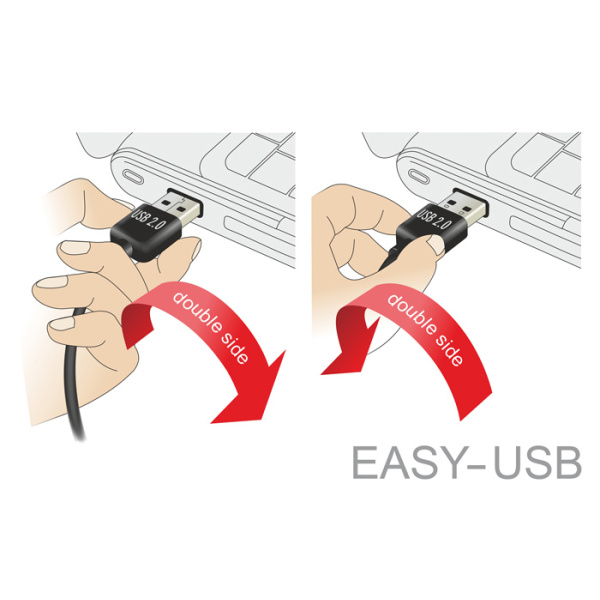 Alternative view of POWERTECH καλώδιο USB σε USB Micro CAB-U137, 90°, Easy USB, 1m, μαύρο