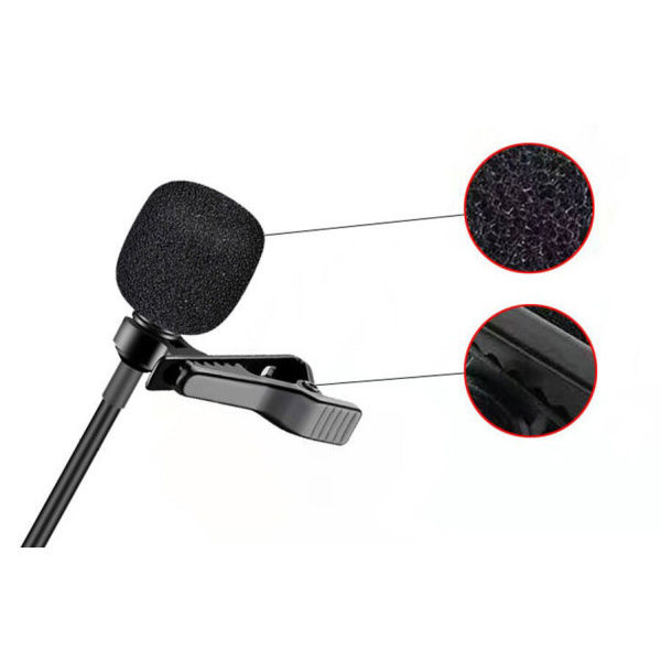 Alternative view of POWERTECH μικρόφωνο CAB-UC048 με ενσωματωμένο clip-on, USB-C, 1.5m μαύρο