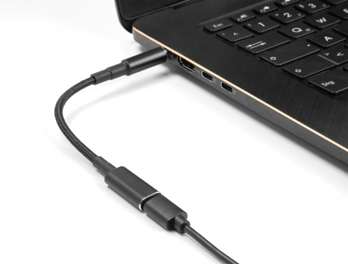 POWERTECH καλώδιο τροφοδοσίας CAB-UC072, USB-C σε Dell 4.5x3.0mm, μαύρο - Image 2