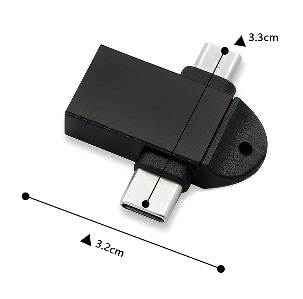 POWERTECH αντάπτορας USB σε USB-C & micro USB CAB-UC090, 5Gbps, μαύρος - Image 4