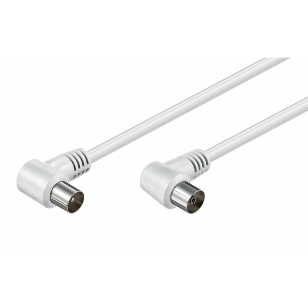 POWERTECH καλώδιο κεραίας RF αρσενικό - RF θηλυκό CAB-V024, γωνιακό, λευκό, 3m