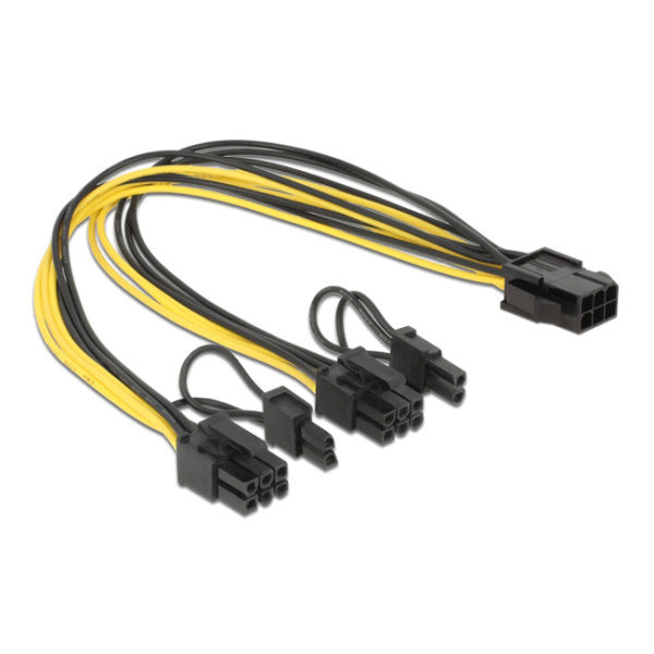 Alternative view of POWERTECH καλώδιο PCIe 6pin σε 2x 8pin CAB-W044, 30cm