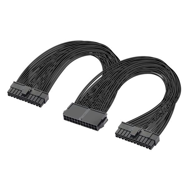 POWERTECH καλώδιο μητρικής 24pin σε 2x 24pin CAB-W052, 0.25m