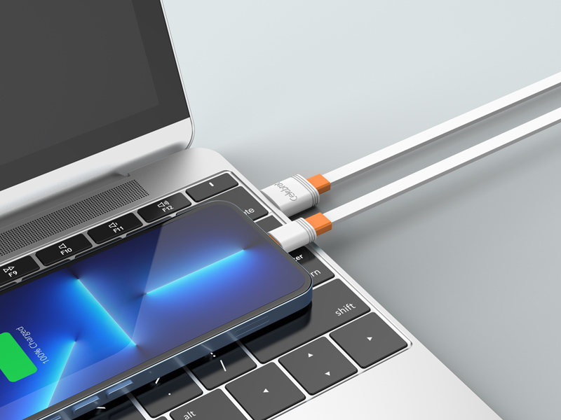 CELEBRAT καλώδιο USB-C σε USB CB-33C, flat, 3A, 1m, λευκό - Image 2