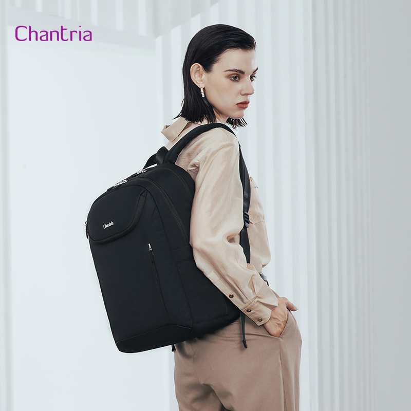 CHANTRIA γυναικεία τσάντα πλάτης CB00638 με θήκη laptop 15.6", 20.2L, μαύρη - Image 2