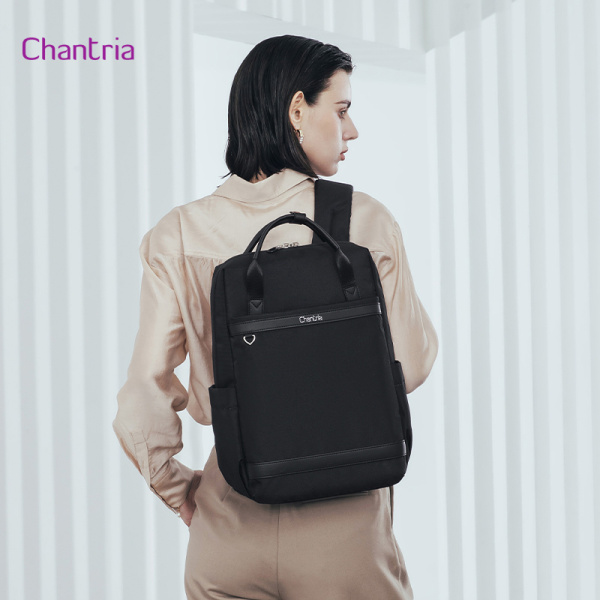 Alternative view of CHANTRIA γυναικεία τσάντα πλάτης CB00639 με θήκη laptop 14", 12.5L, μαύρη