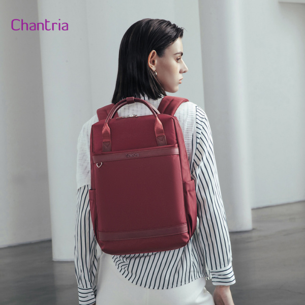Alternative view of CHANTRIA γυναικεία τσάντα πλάτης CB00639 με θήκη laptop 14", 12.5L, κόκκινη