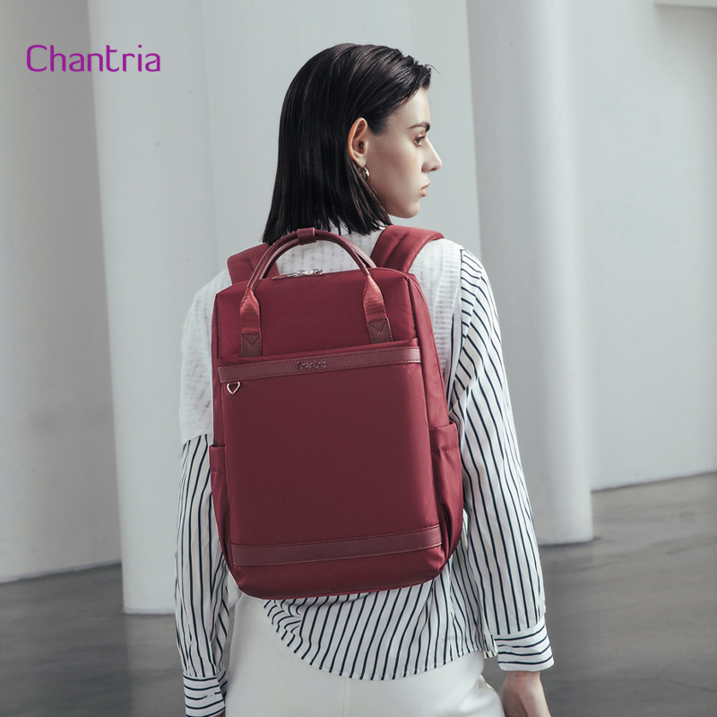 CHANTRIA γυναικεία τσάντα πλάτης CB00639 με θήκη laptop 14", 12.5L, κόκκινη - Image 2