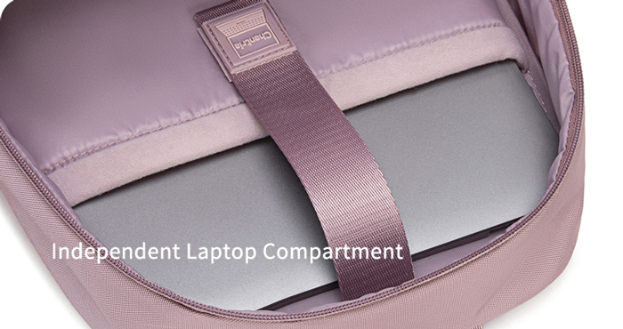 CHANTRIA γυναικεία τσάντα πλάτης CB00648 με θήκη laptop 14.3L", 14L, μωβ - Image 7