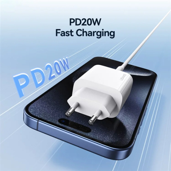 Alternative view of USAMS φορτιστής τοίχου CC226, USB-C, 20W, λευκός