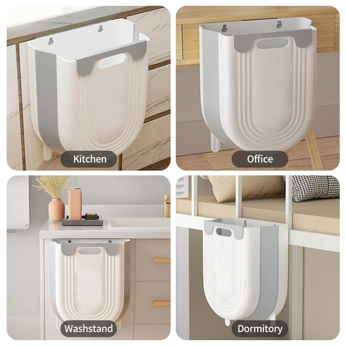 Πτυσσόμενος κάδος απορριμμάτων CLN-0051, 10L, 22.5x16.5x28.5cm, μπλε - Image 4