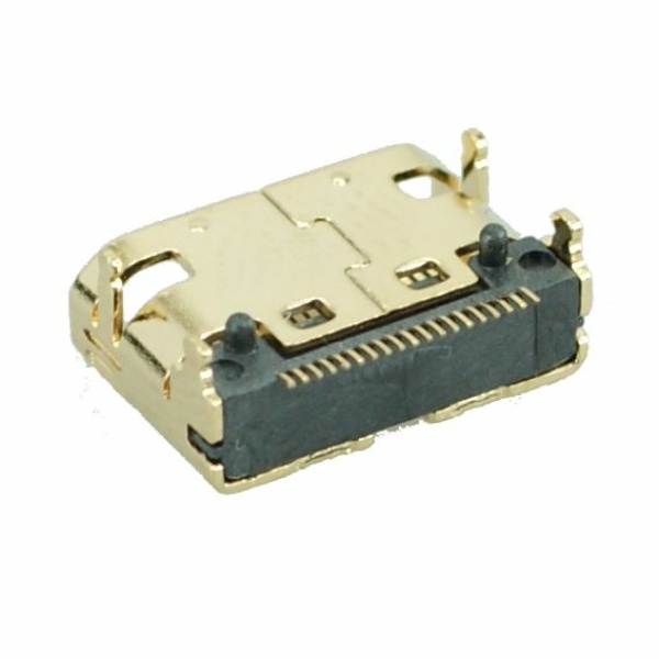Alternative view of HDMI Connector Mini C TYPE1, Copper, Gold