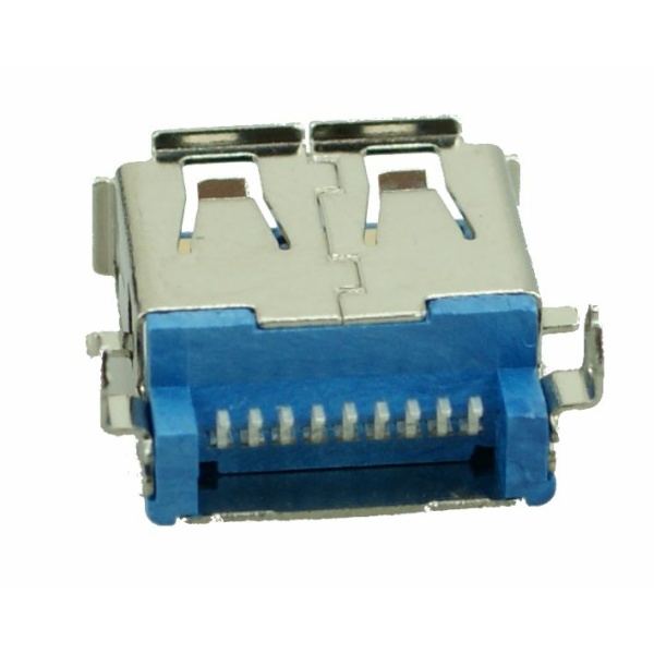 Alternative view of USB 3.0 Connector A TYPE (F, DIP), Silver