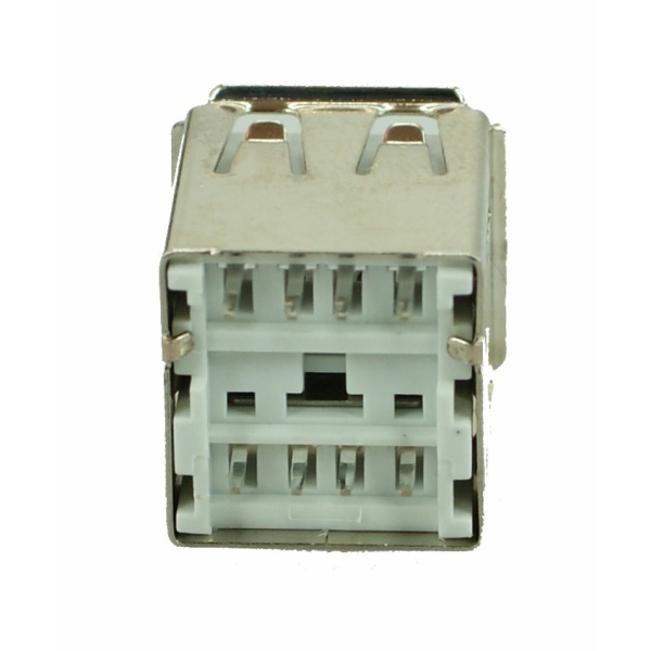 Alternative view of USB 2.0 Connector Double, down, Silver/White