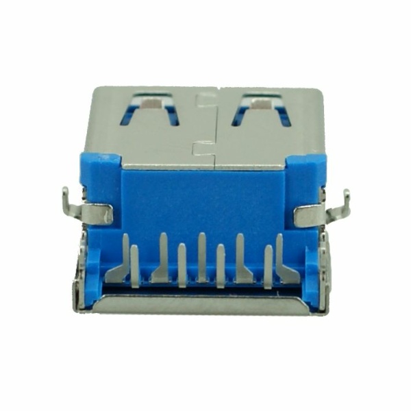 Alternative view of USB 3.0 Connector A TYPE, down, Silver
