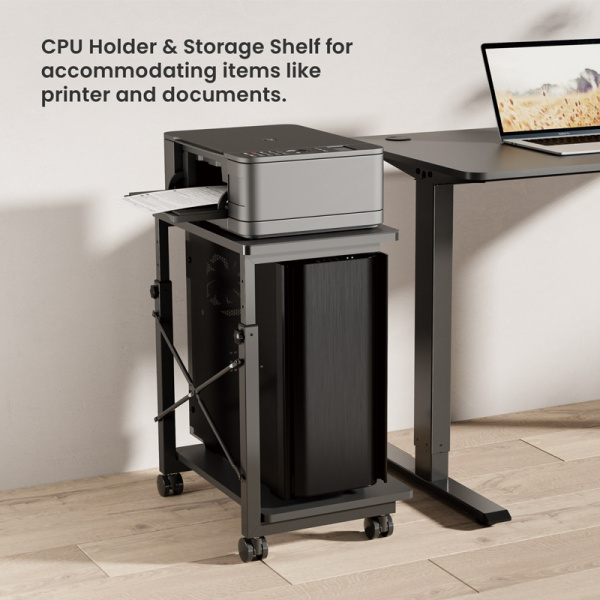 Alternative view of BRATECK βάση δαπέδου για PC CPB28-01 με ροδάκια, 2 ράφια, έως 80kg