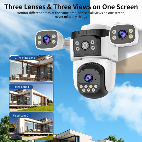 Alternative view of VSTARCAM smart κάμερα CS621SR, triple lens, 2MP, WiFi, SD, PTZ, IP66