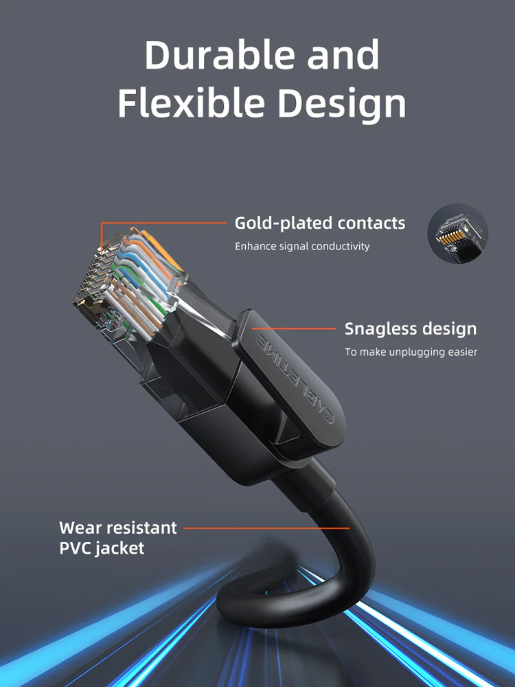 CABLETIME καλώδιο δικτύου CT-CAT6U, CAT 6 UTP, 250 MHz, CCA, 1m, μαύρο - Image 2